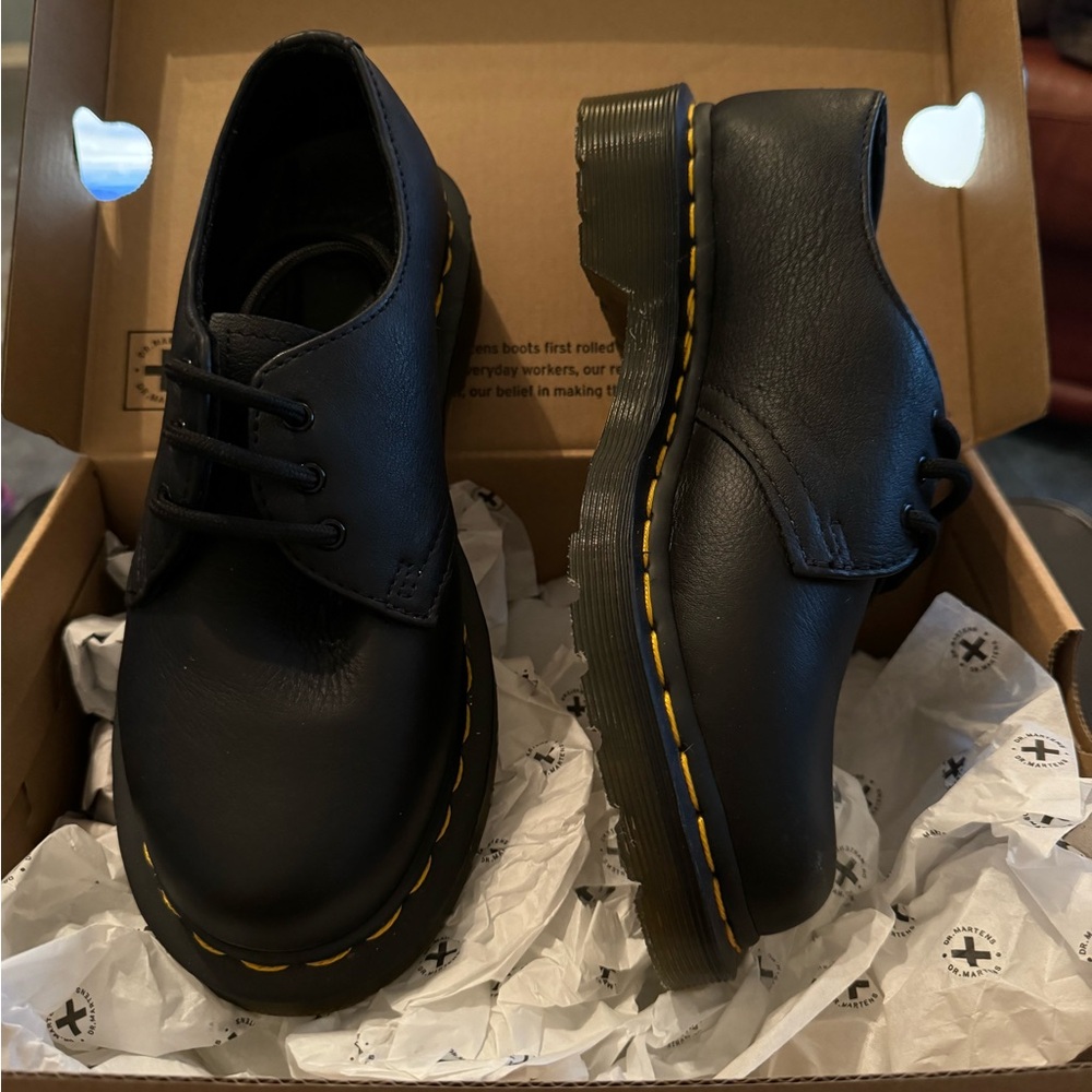 dr marten 1461 black lace up oxford shoes virgina leather size 5